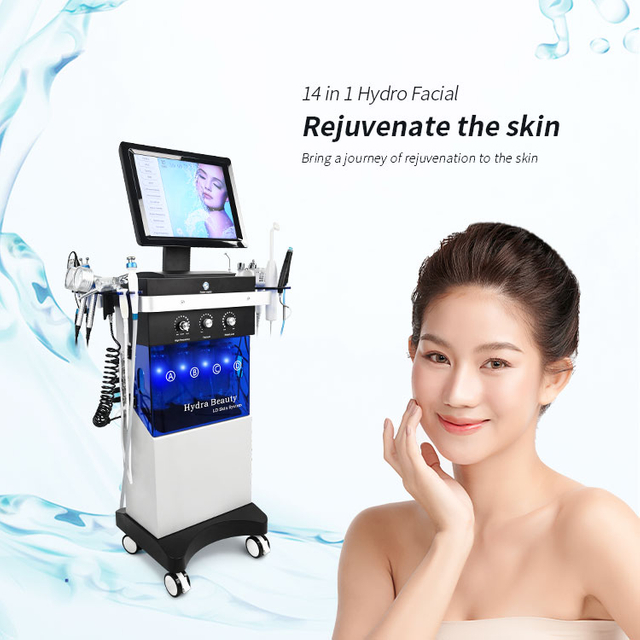هيدرا الوجه المهنية آلة هيدرا تقشير الوجه هيدرا جلدي الوجه آلة Hydrafacial 14 في 1