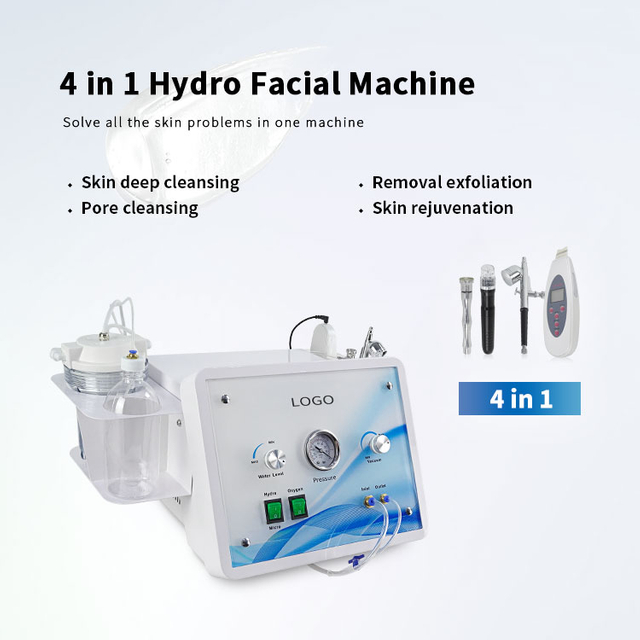 4 en 1 Dispositivo de limpieza facial Hydra Microdermoabrasi&oacute;n Aqua Scrubber Peeling Hydrafacial Machine